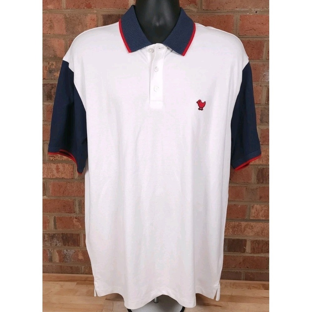 Bad Birdie Pique White Polo Shirt Size XL Stretch Golf Performance NEW